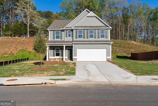 530 River Run Dr Unit 58, Dallas, GA 30132 - craftsman-style home featuring an attached garage, driveway, and covered porch