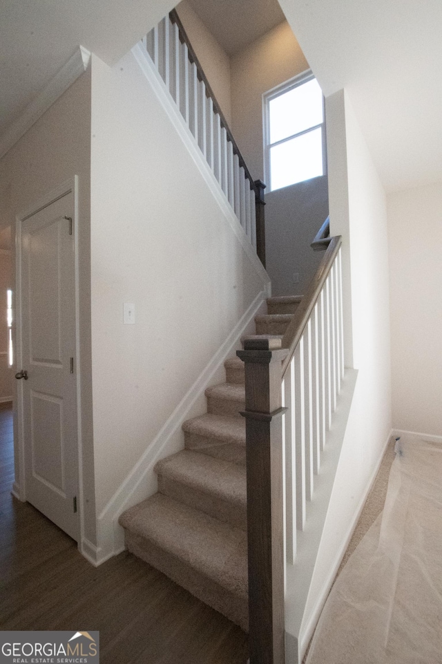 530 River Run Dr Unit 58, Dallas, GA 30132 - stairs featuring baseboards and wood finished floors