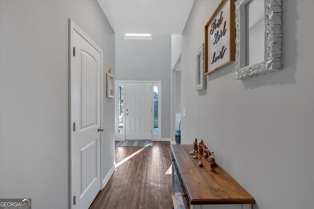 interior space with hardwood / wood-style flooring