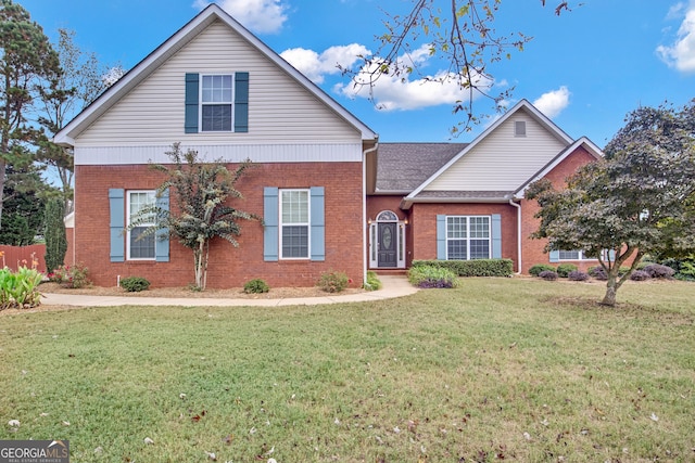 front facade with a front lawn