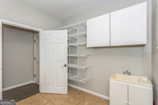 interior space with tile patterned floors