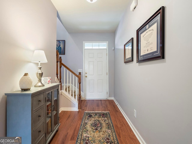 entryway featuring dark hardwood / wood-style floors