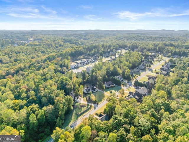 aerial view with a residential view and a forest view