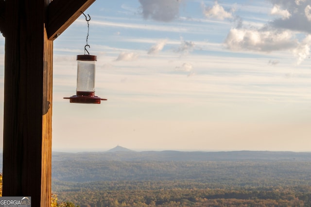 exterior space featuring a mountain view