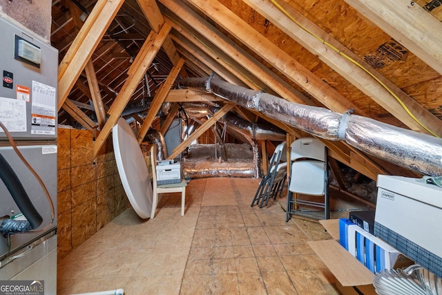 view of unfinished attic