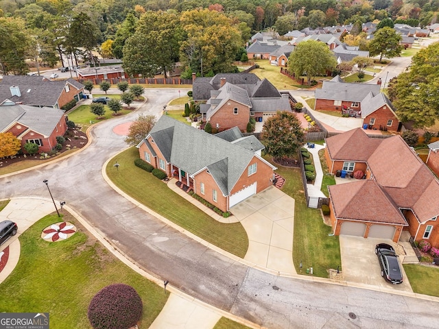 bird's eye view featuring a residential view