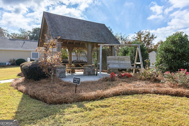 view of yard featuring a gazebo