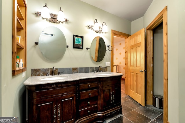 bathroom featuring vanity and tile patterned floors