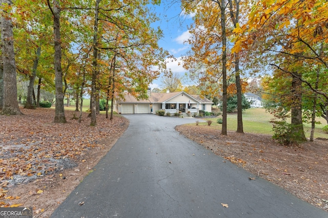 view of front of house with a garage