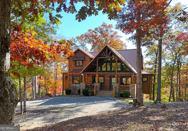 view of log-style house