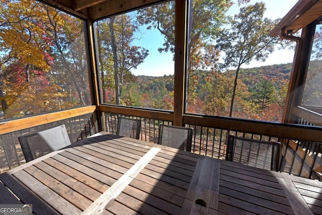 view of unfurnished sunroom