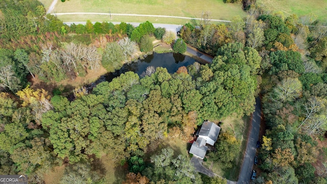 bird's eye view with a water view and a rural view