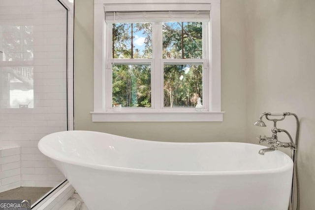 bathroom with a washtub