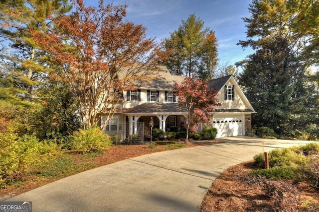 view of front facade with a garage