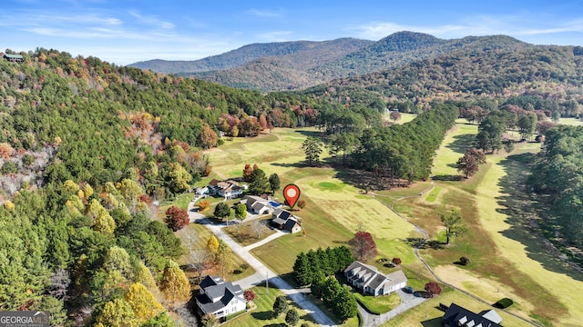 bird's eye view featuring a mountain view