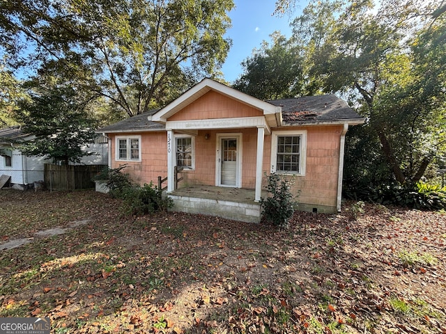 bungalow featuring covered porch