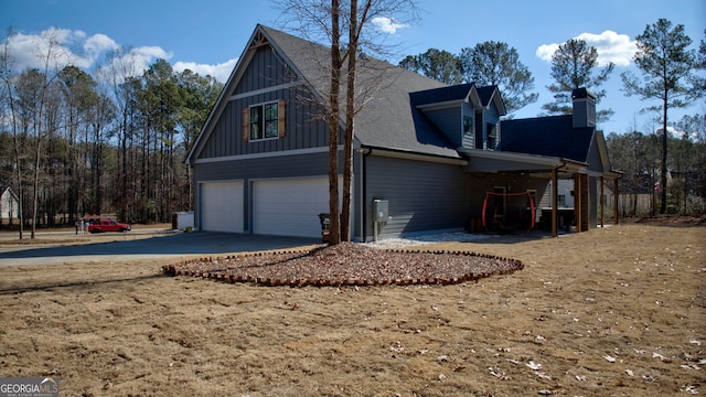 view of home's exterior featuring a garage