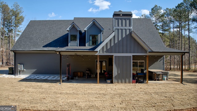 rear view of property featuring a patio