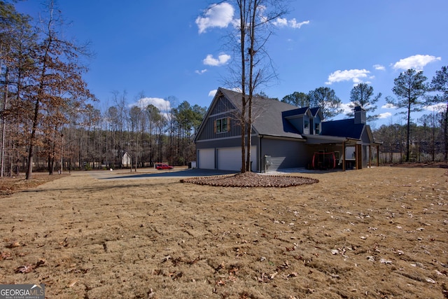 view of home's exterior featuring a garage