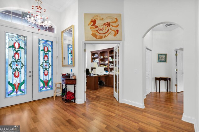 bathroom with vanity, hardwood / wood-style floors, and toilet