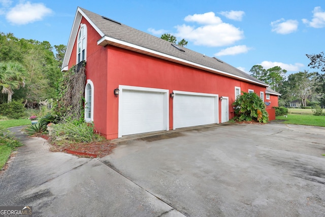 view of garage