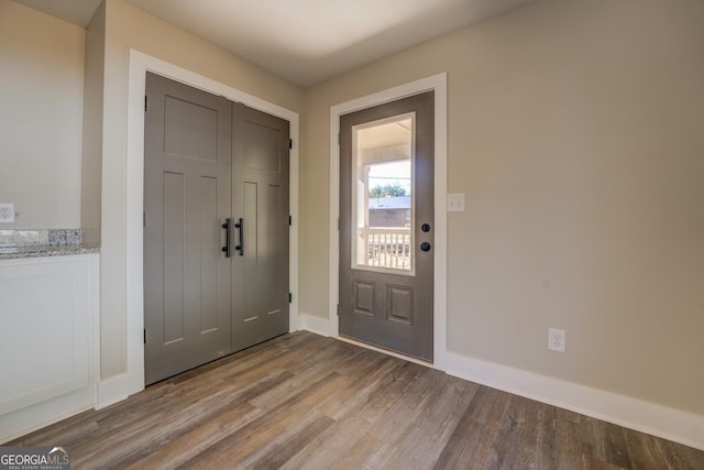 entrance foyer featuring light wood-type flooring