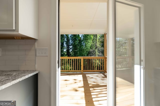 doorway to outside featuring light hardwood / wood-style floors