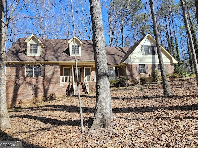 view of front facade featuring covered porch