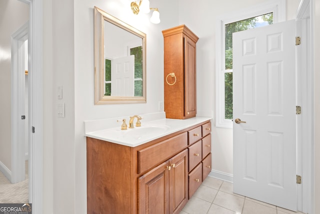 bathroom featuring vanity and tile patterned floors