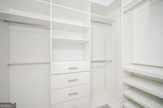 view of walk in closet