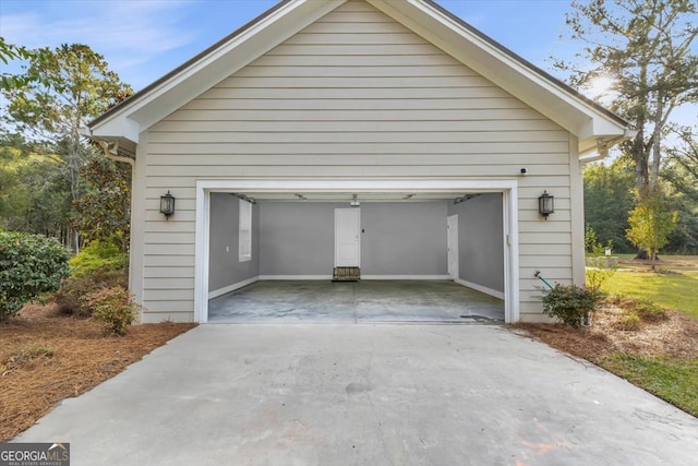 view of garage