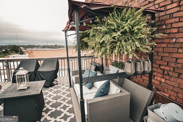 balcony with an outdoor hangout area