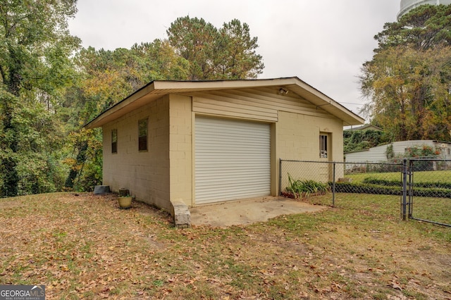 view of garage