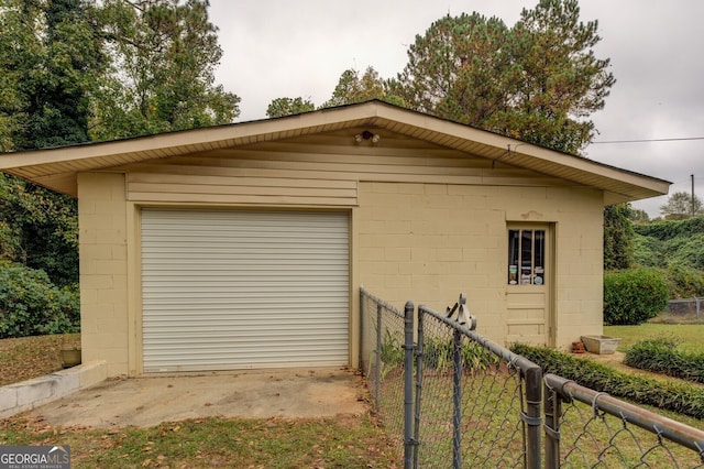 view of garage