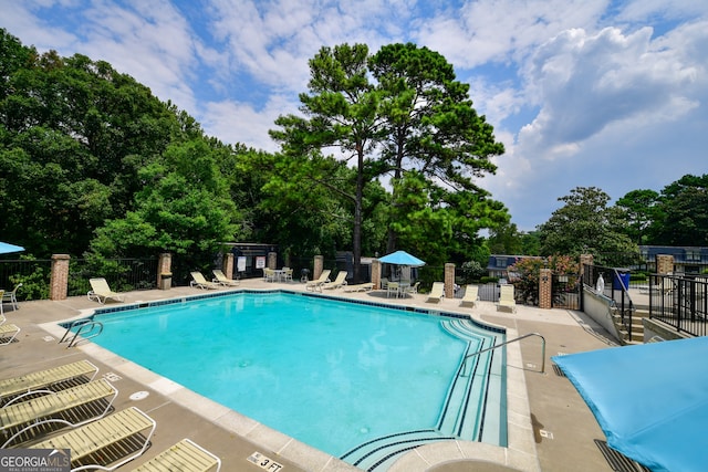 view of pool with a patio