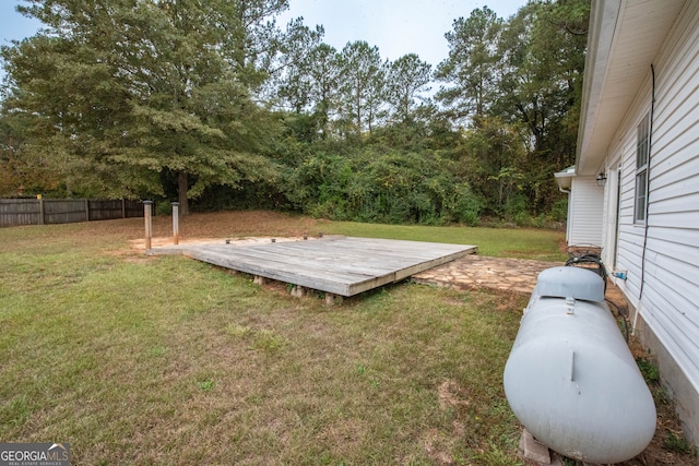 view of yard featuring a deck