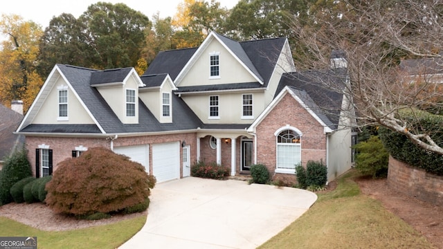 view of front facade with a garage