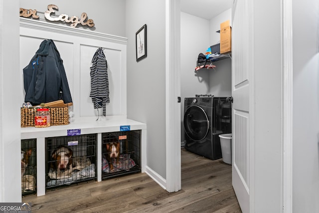 mudroom featuring hardwood / wood-style flooring