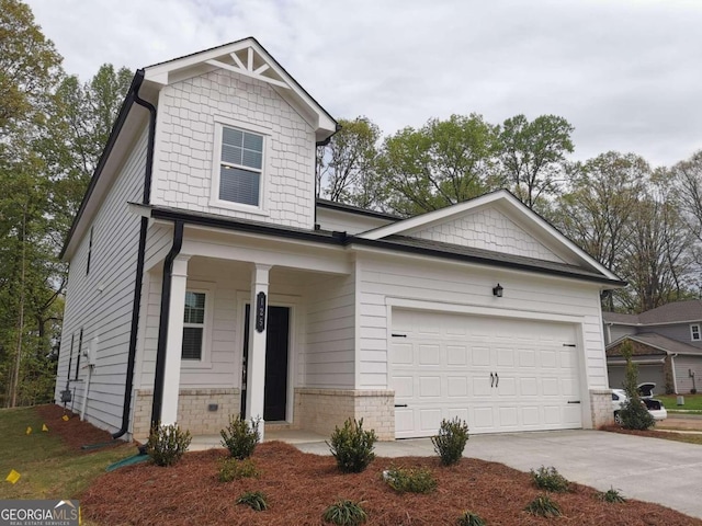 craftsman house featuring a garage and a porch