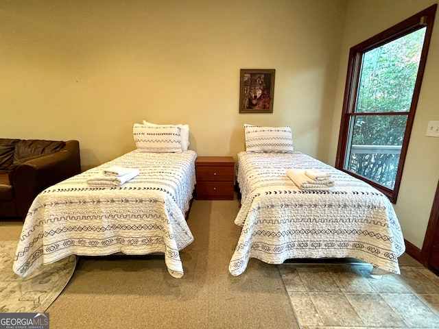 bedroom featuring carpet flooring