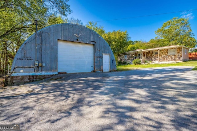 view of garage