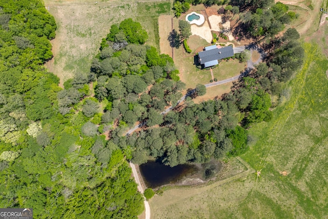 aerial view with a rural view