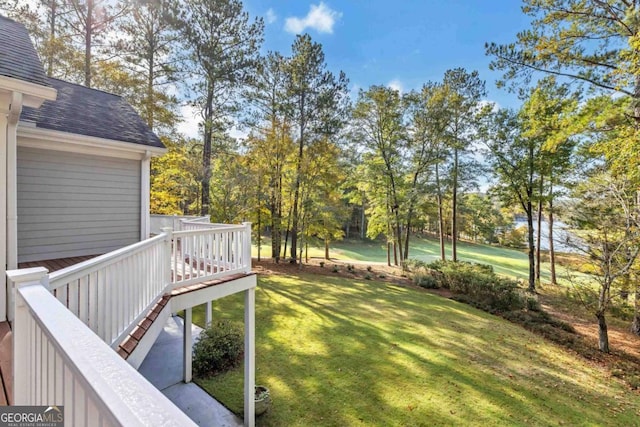 view of yard featuring a deck