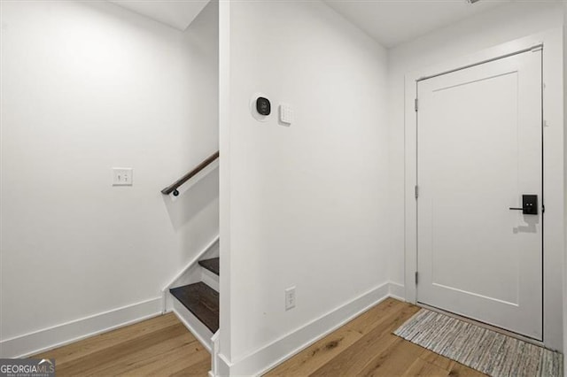 entrance foyer featuring light wood-type flooring