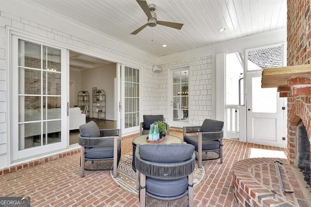 885 Crabapple Hl, Milton, GA 30004 - view of patio featuring ceiling fan