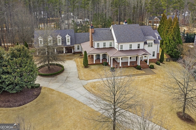 885 Crabapple Hl, Milton, GA 30004 - view of front of house with a porch and a front yard