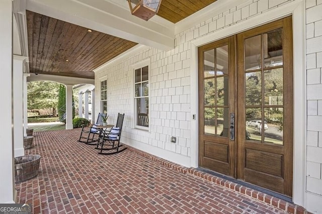 885 Crabapple Hl, Milton, GA 30004 - view of patio with a porch and french doors
