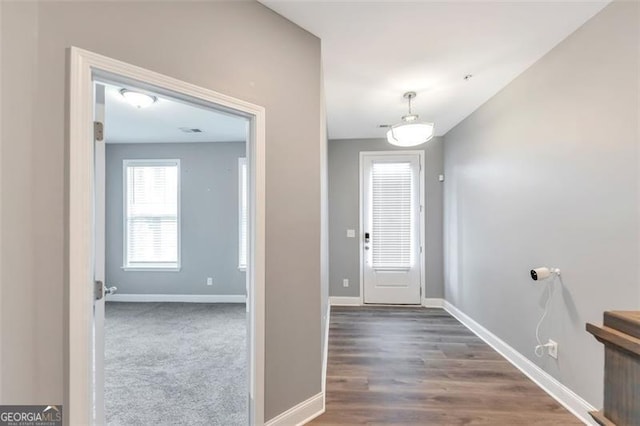 entryway featuring dark hardwood / wood-style flooring