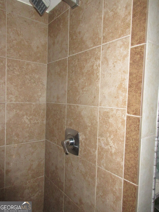 interior details with tiled shower