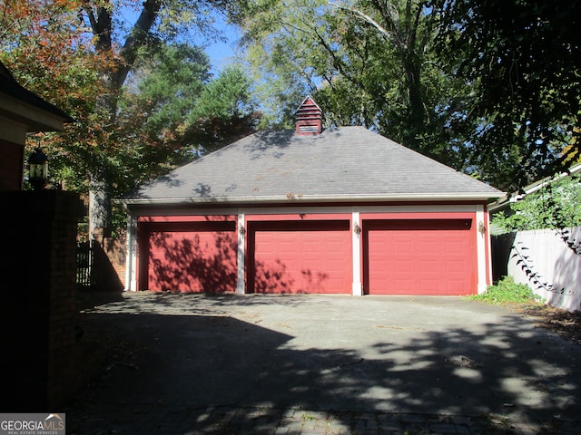 view of garage